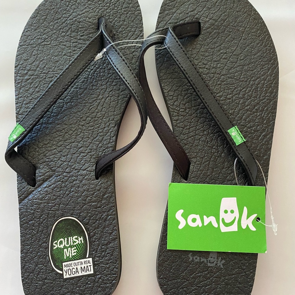 Sanuk 1015914 Womens Yoga Spree 4 Flip Flop Size 8 Black